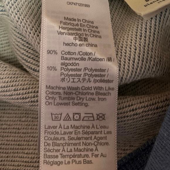 Madewell Womens Blue Indigo-Dyed Patchwork Pullover Sweatshirt Sweater Top XXS - Picture 5 of 5